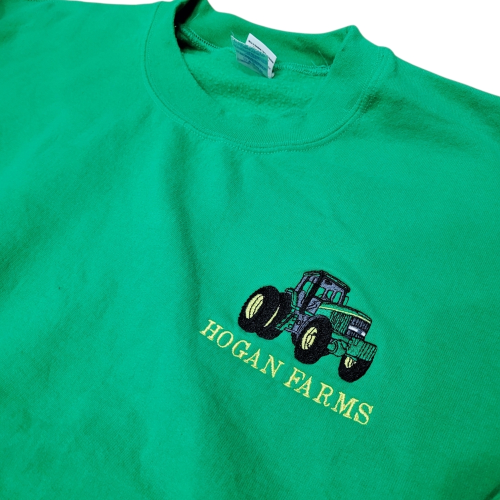 Vintage Y2K Hogan Farms Green Crewneck Sweatshirt Top Size: 2XL